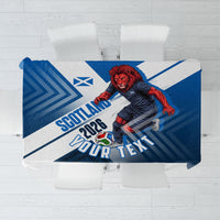 Personalized Scotland Football 2026 Tablecloth Scottish Soccer Red Lion Mascot Saltire Cross