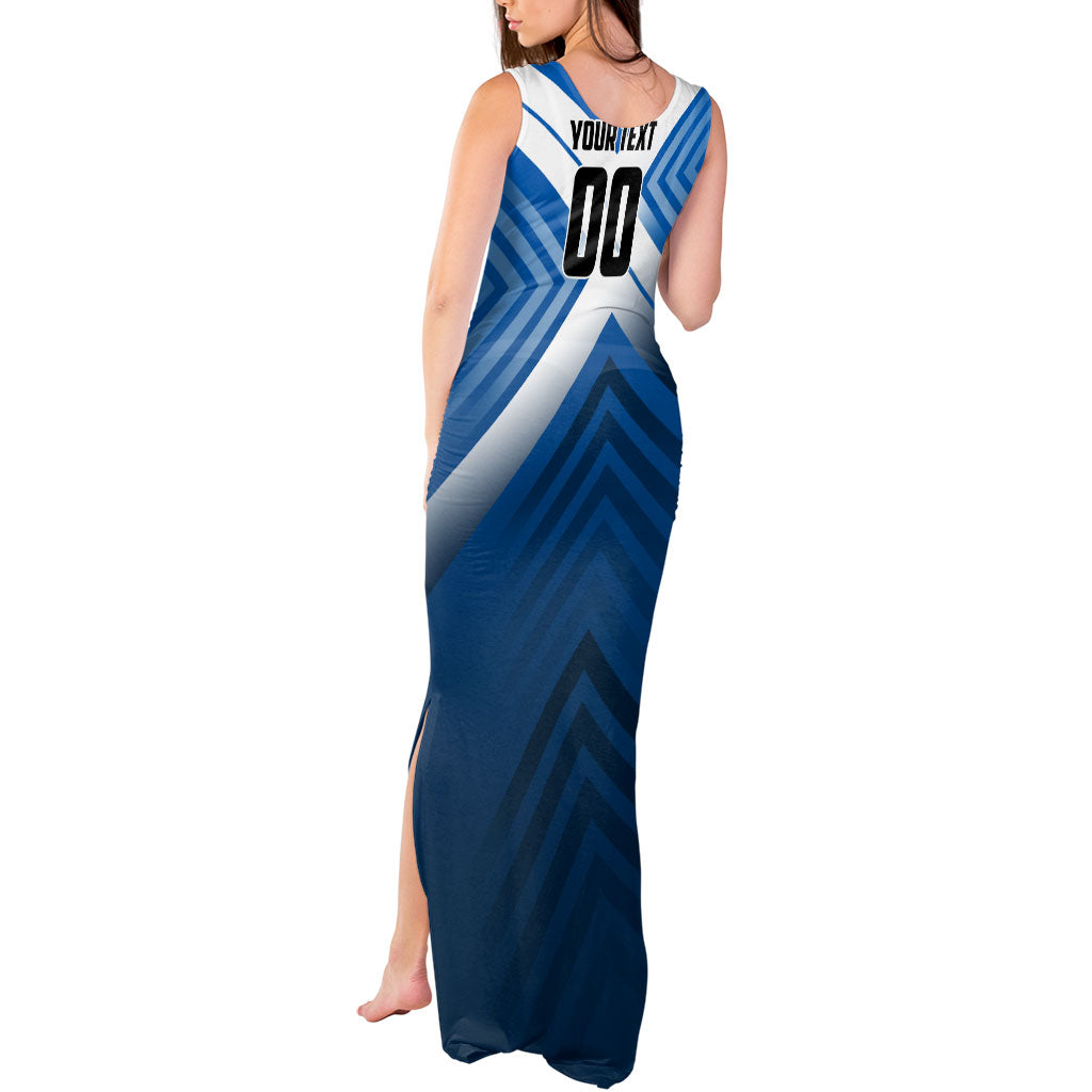 Personalized Scotland Football 2026 Tank Maxi Dress Scottish Soccer Red Lion Mascot Saltire Cross