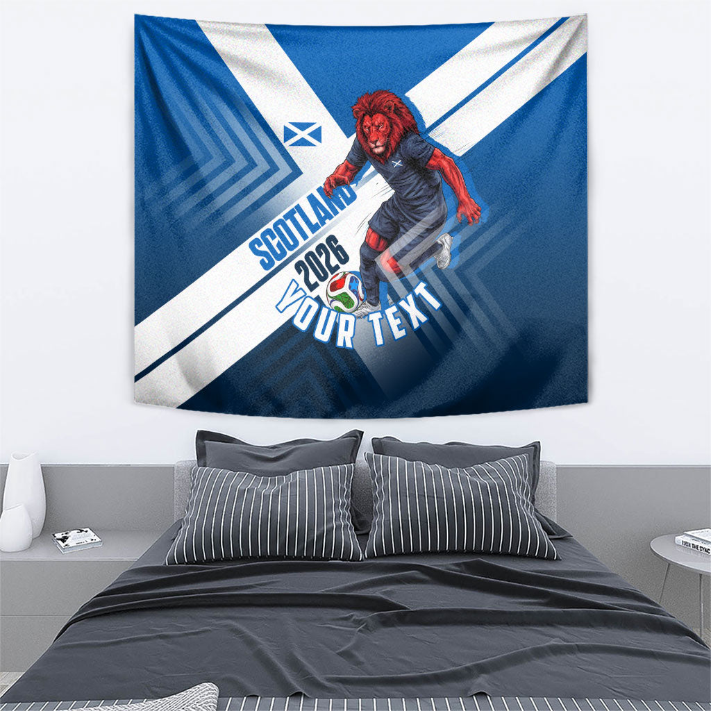 Personalized Scotland Football 2026 Tapestry Scottish Soccer Red Lion Mascot Saltire Cross