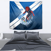 Personalized Scotland Football 2026 Tapestry Scottish Soccer Red Lion Mascot Saltire Cross