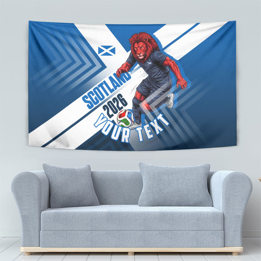 Personalized Scotland Football 2026 Tapestry Scottish Soccer Red Lion Mascot Saltire Cross