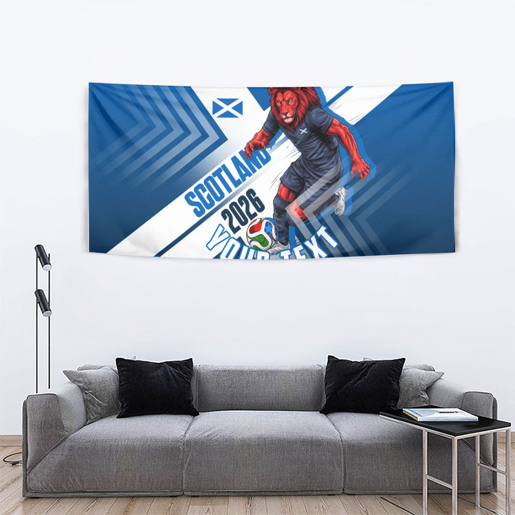 Personalized Scotland Football 2026 Tapestry Scottish Soccer Red Lion Mascot Saltire Cross
