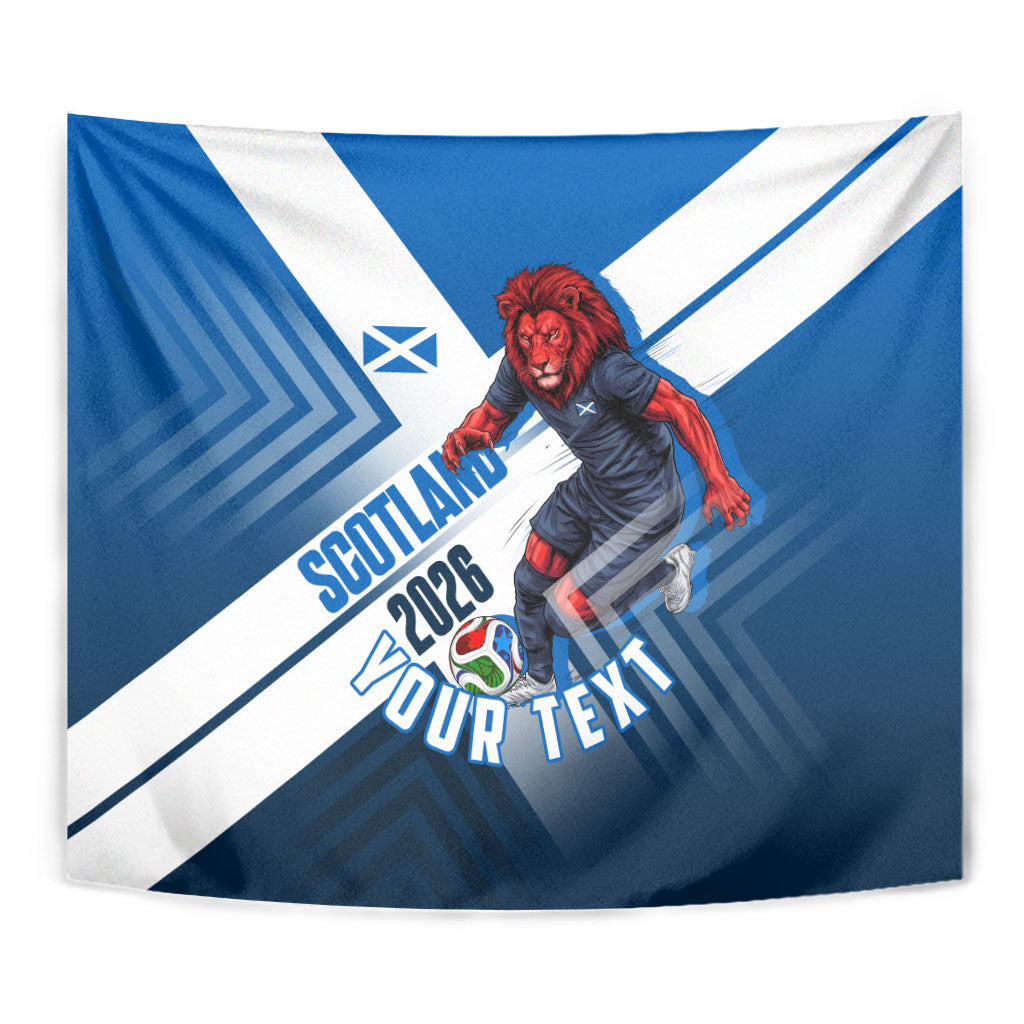 Personalized Scotland Football 2026 Tapestry Scottish Soccer Red Lion Mascot Saltire Cross