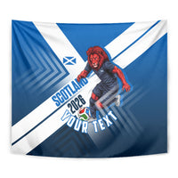 Personalized Scotland Football 2026 Tapestry Scottish Soccer Red Lion Mascot Saltire Cross