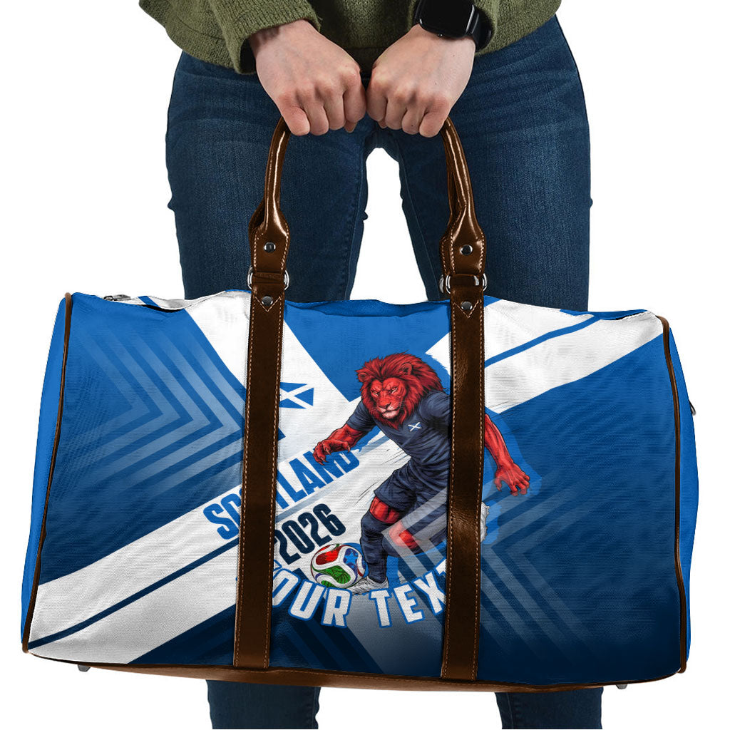 Personalized Scotland Football 2026 Travel Bag Scottish Soccer Red Lion Mascot Saltire Cross