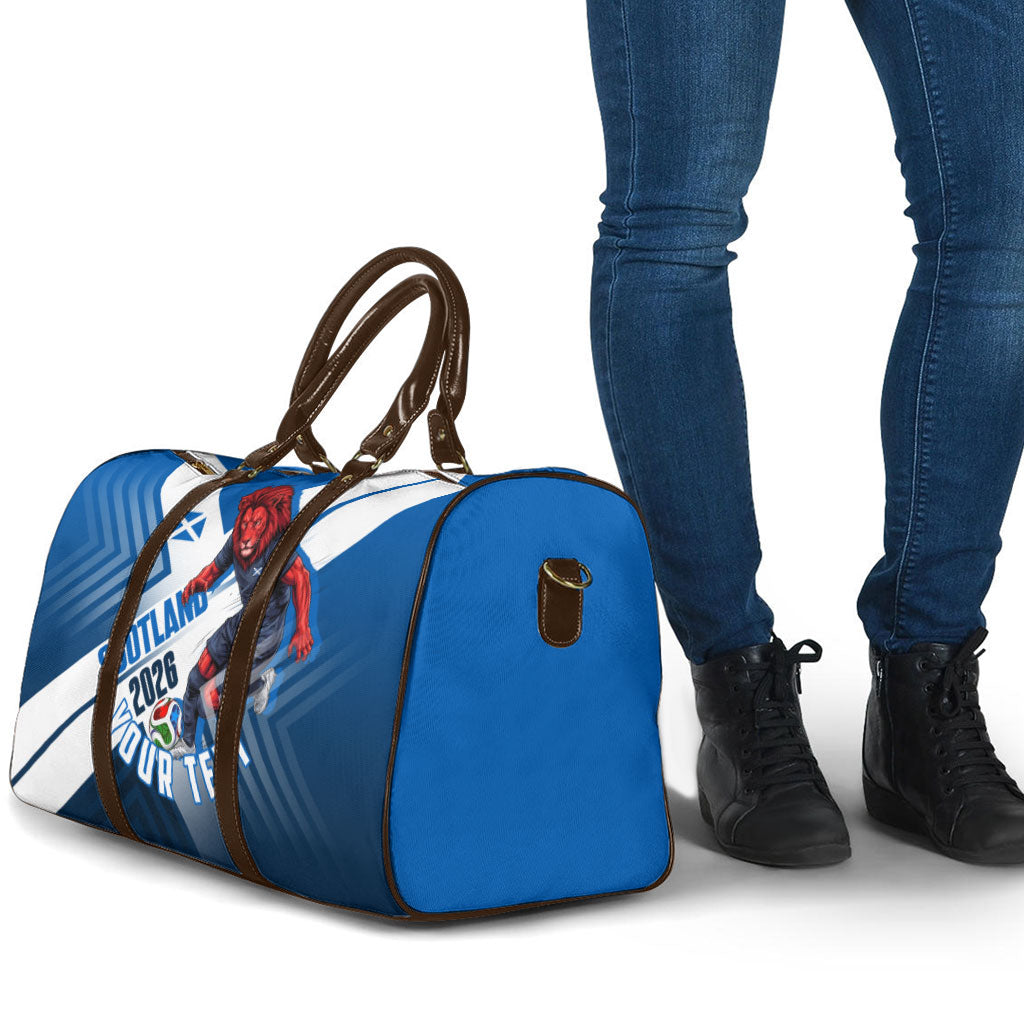 Personalized Scotland Football 2026 Travel Bag Scottish Soccer Red Lion Mascot Saltire Cross