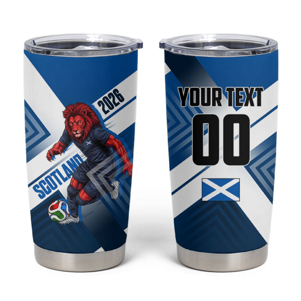 Personalized Scotland Football 2026 Tumbler Cup Scottish Soccer Red Lion Mascot Saltire Cross