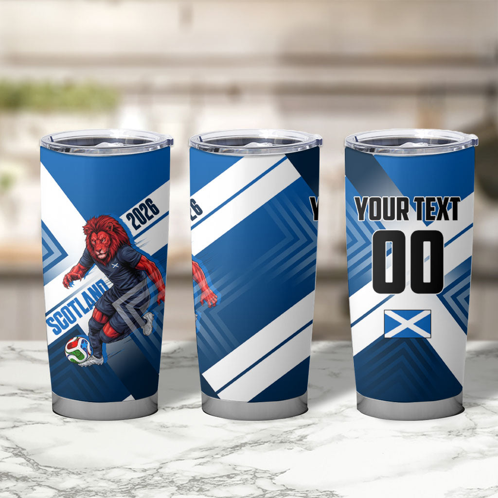 Personalized Scotland Football 2026 Tumbler Cup Scottish Soccer Red Lion Mascot Saltire Cross