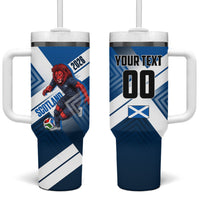 Personalized Scotland Football 2026 Tumbler With Handle Scottish Soccer Red Lion Mascot Saltire Cross