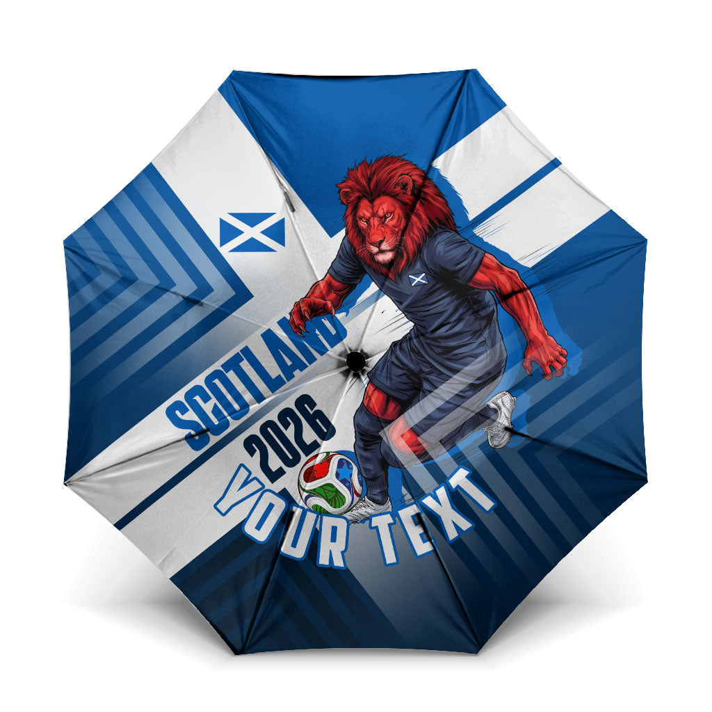 Personalized Scotland Football 2026 Umbrella Scottish Soccer Red Lion Mascot Saltire Cross
