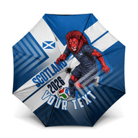 Personalized Scotland Football 2026 Umbrella Scottish Soccer Red Lion Mascot Saltire Cross