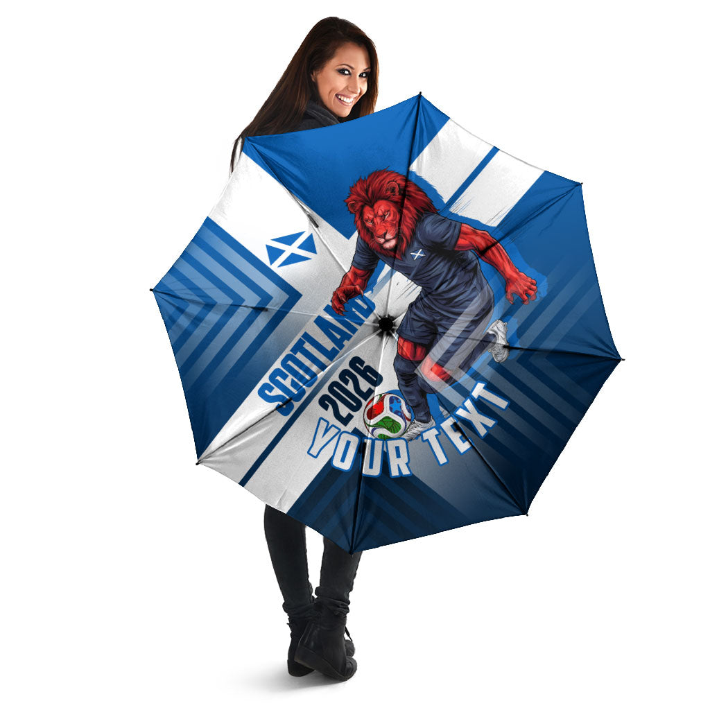 Personalized Scotland Football 2026 Umbrella Scottish Soccer Red Lion Mascot Saltire Cross