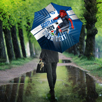 Personalized Scotland Football 2026 Umbrella Scottish Soccer Red Lion Mascot Saltire Cross