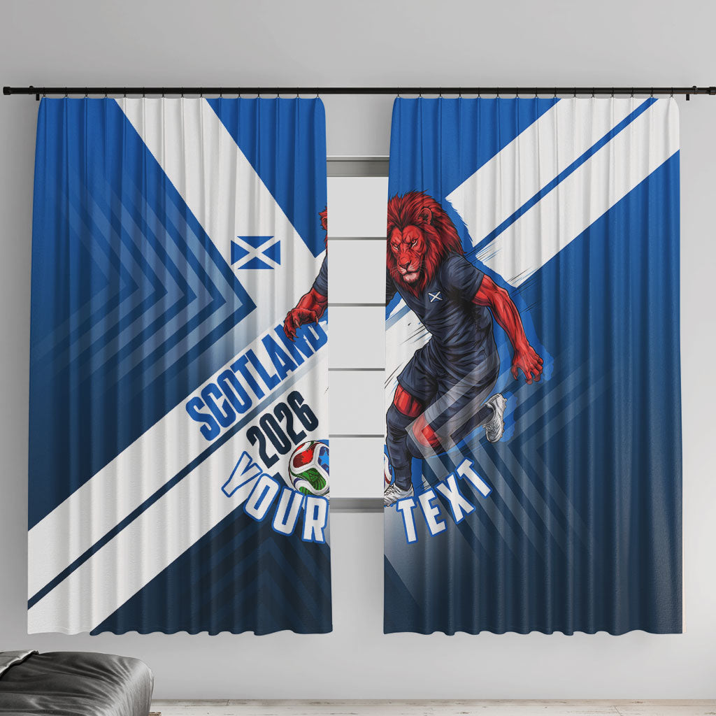 Personalized Scotland Football 2026 Window Curtain Scottish Soccer Red Lion Mascot Saltire Cross