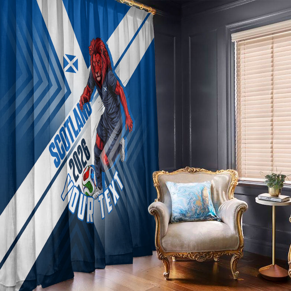 Personalized Scotland Football 2026 Window Curtain Scottish Soccer Red Lion Mascot Saltire Cross