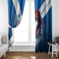 Personalized Scotland Football 2026 Window Curtain Scottish Soccer Red Lion Mascot Saltire Cross