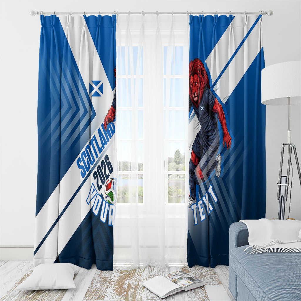 Personalized Scotland Football 2026 Window Curtain Scottish Soccer Red Lion Mascot Saltire Cross