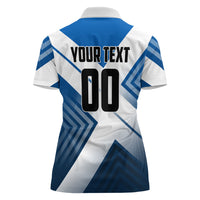 Personalized Scotland Football 2026 Women Polo Shirt Scottish Soccer Red Lion Mascot Saltire Cross