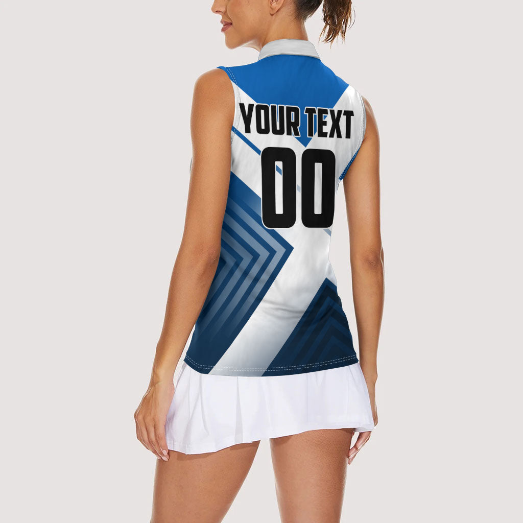 Personalized Scotland Football 2026 Women Sleeveless Polo Shirt Scottish Soccer Red Lion Mascot Saltire Cross