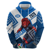 Personalized Scotland Football 2026 Zip Hoodie Scottish Soccer Red Lion Mascot Saltire Cross