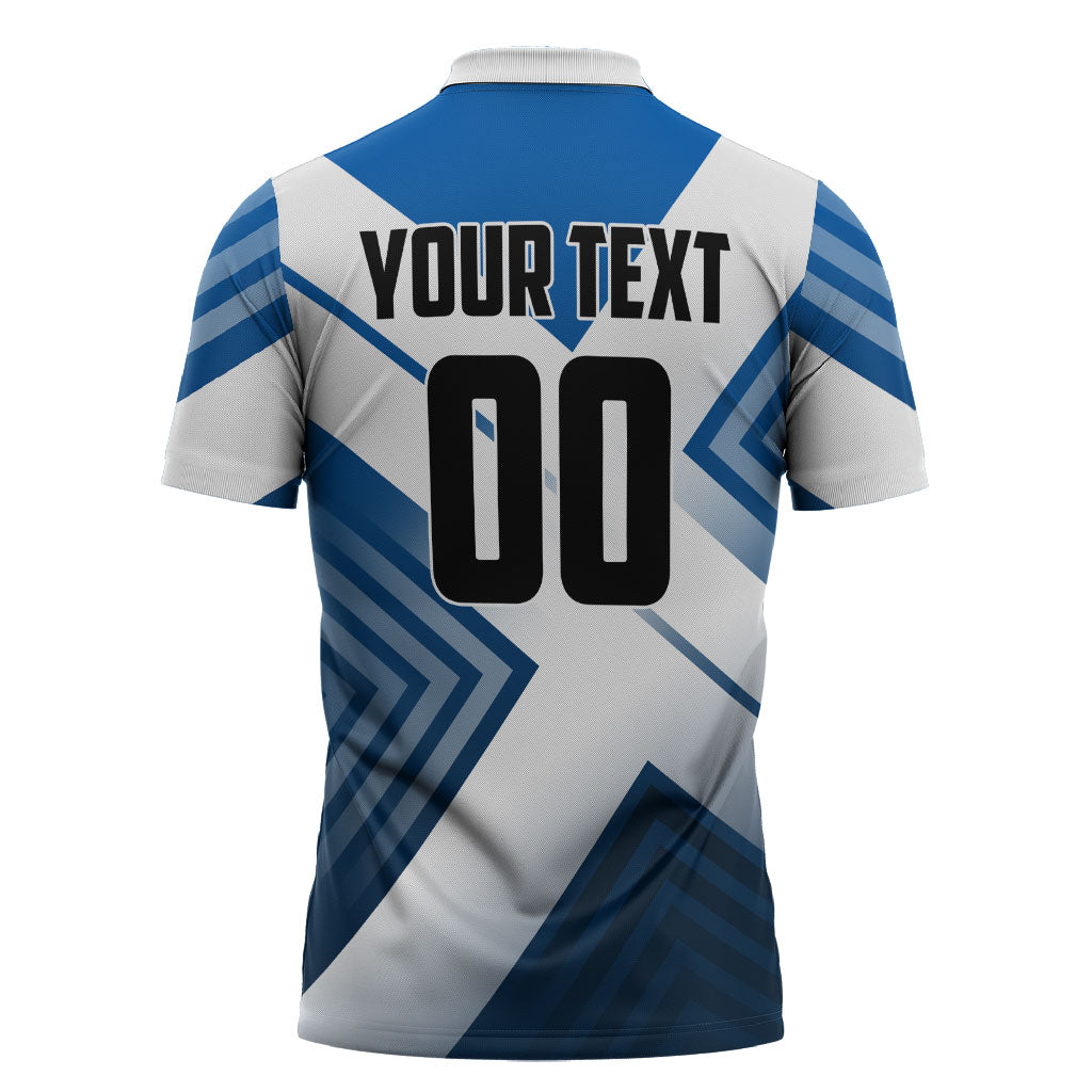 Personalized Scotland Football 2026 Zipper Polo Shirt Scottish Soccer Red Lion Mascot Saltire Cross
