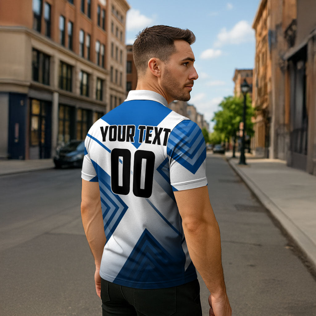 Personalized Scotland Football 2026 Zipper Polo Shirt Scottish Soccer Red Lion Mascot Saltire Cross
