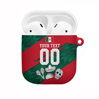 Personalized Mexico Football Jaguar Mascot AirPods Case Sugar Skull Sombrero Aztec