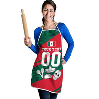 Personalized Mexico Football Jaguar Mascot Apron Sugar Skull Sombrero Aztec
