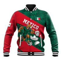 Personalized Mexico Football Jaguar Mascot Baseball Jacket Sugar Skull Sombrero Aztec