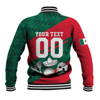 Personalized Mexico Football Jaguar Mascot Baseball Jacket Sugar Skull Sombrero Aztec