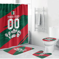 Personalized Mexico Football Jaguar Mascot Bathroom Set Sugar Skull Sombrero Aztec