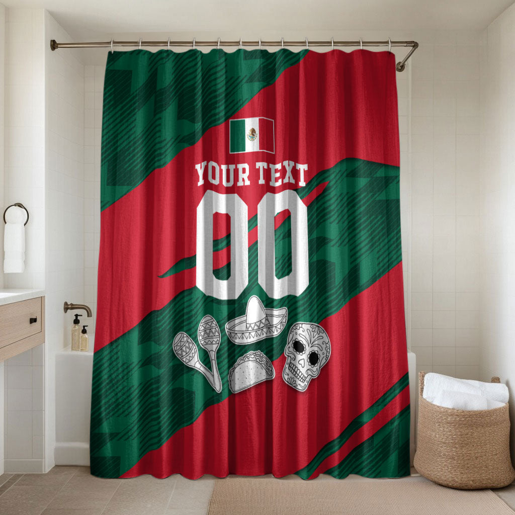 Personalized Mexico Football Jaguar Mascot Bathroom Set Sugar Skull Sombrero Aztec