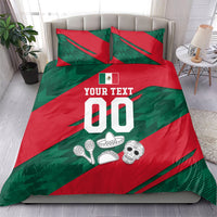 Personalized Mexico Football Jaguar Mascot Bedding Set Sugar Skull Sombrero Aztec