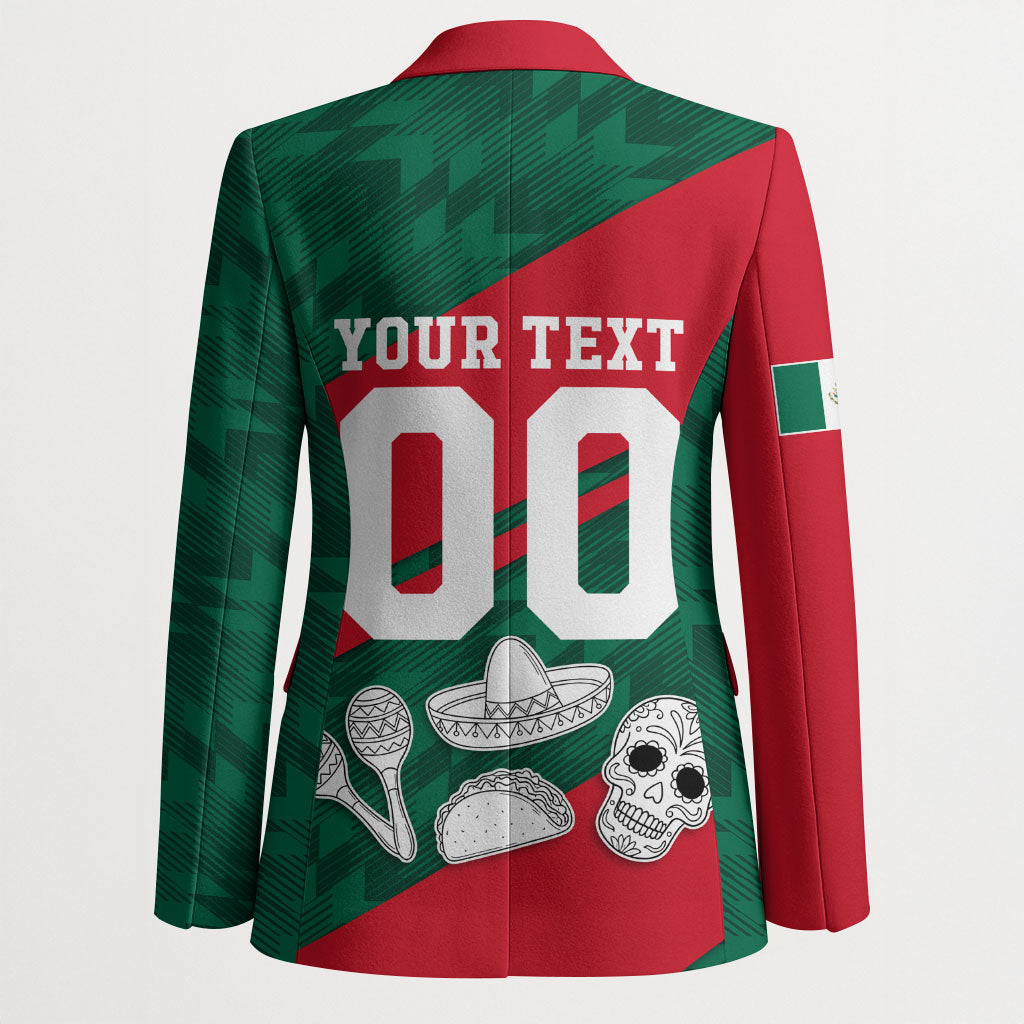 Personalized Mexico Football Jaguar Mascot Blazer Sugar Skull Sombrero Aztec