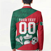 Personalized Mexico Football Jaguar Mascot Blazer Sugar Skull Sombrero Aztec