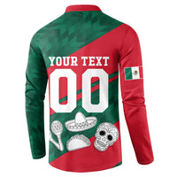 Personalized Mexico Football Jaguar Mascot Button Sweatshirt Sugar Skull Sombrero Aztec