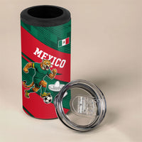 Personalized Mexico Football Jaguar Mascot 4 in 1 Can Cooler Tumbler Sugar Skull Sombrero Aztec