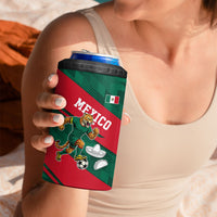 Personalized Mexico Football Jaguar Mascot 4 in 1 Can Cooler Tumbler Sugar Skull Sombrero Aztec