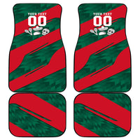 Personalized Mexico Football Jaguar Mascot Car Mats Sugar Skull Sombrero Aztec