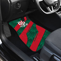 Personalized Mexico Football Jaguar Mascot Car Mats Sugar Skull Sombrero Aztec