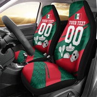 Personalized Mexico Football Jaguar Mascot Car Seat Cover Sugar Skull Sombrero Aztec