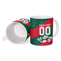 Personalized Mexico Football Jaguar Mascot Ceramic Mug Sugar Skull Sombrero Aztec