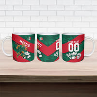 Personalized Mexico Football Jaguar Mascot Ceramic Mug Sugar Skull Sombrero Aztec