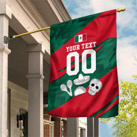 Personalized Mexico Football Jaguar Mascot Garden Flag Sugar Skull Sombrero Aztec