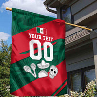 Personalized Mexico Football Jaguar Mascot Garden Flag Sugar Skull Sombrero Aztec