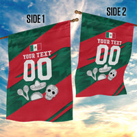Personalized Mexico Football Jaguar Mascot Garden Flag Sugar Skull Sombrero Aztec