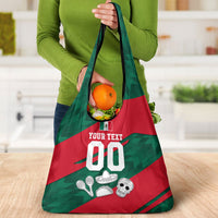 Personalized Mexico Football Jaguar Mascot Grocery Bag Sugar Skull Sombrero Aztec