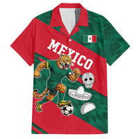 Personalized Mexico Football Jaguar Mascot Hawaiian Shirt Sugar Skull Sombrero Aztec