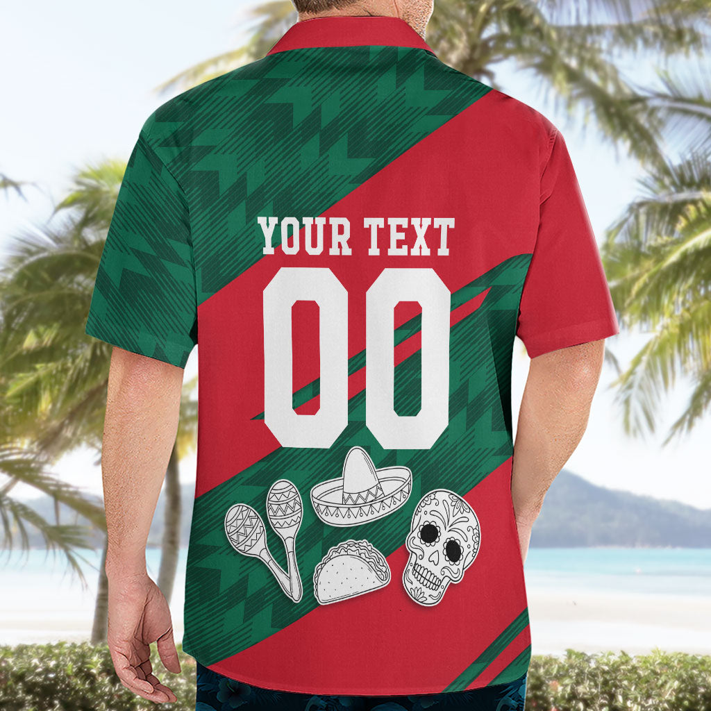 Personalized Mexico Football Jaguar Mascot Hawaiian Shirt Sugar Skull Sombrero Aztec