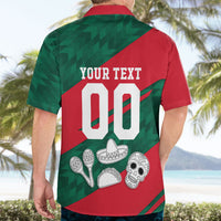 Personalized Mexico Football Jaguar Mascot Hawaiian Shirt Sugar Skull Sombrero Aztec